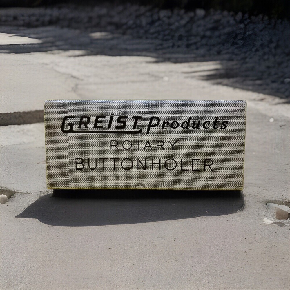 Greist Button Holder with Accessories Box 1950-60's Vintage Sewing Accessories..